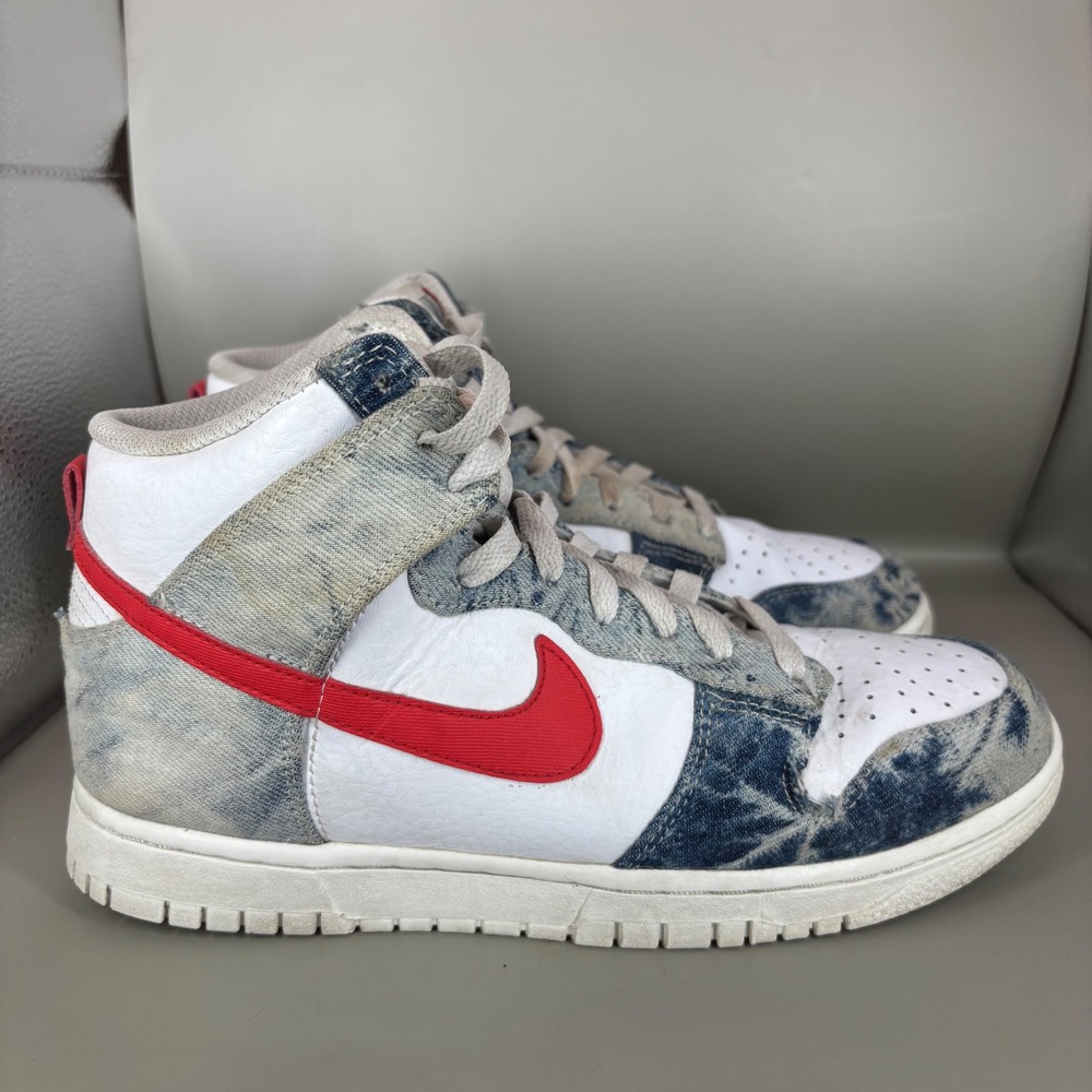Nike Dunk High 1985 Acid Wash Red Denim Blue White DV2181-900 Womens 8